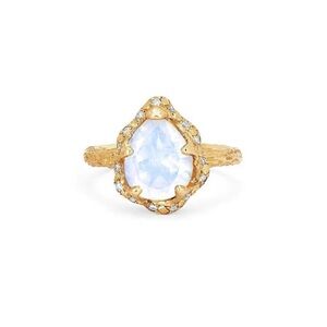 🚫SOLD🚫 LH Baby Queen Water Drop Moonstone Ring with Sprinkled Diamonds